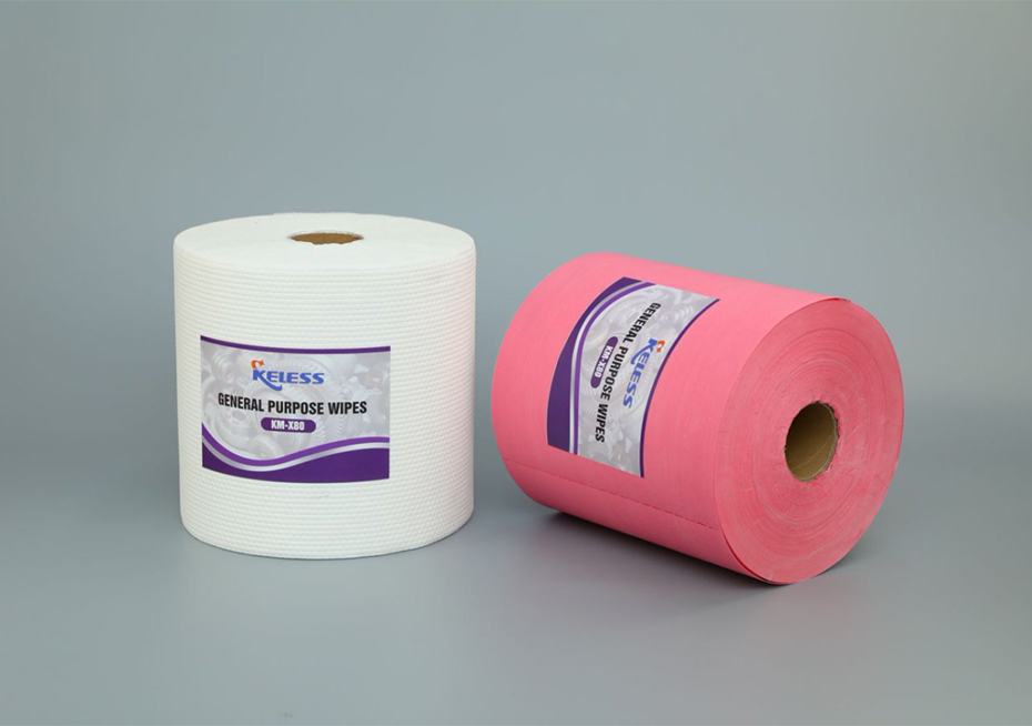 White M-60 White Jumbo Perforated Roll Lint Free Spunlace Nonwoven Cleaning Wipes