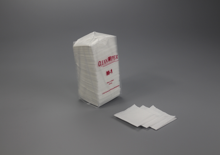 KELESS&reg; M-1 Factory Custom folded highly absorbent mesh Non-woven Fabric cleanroom M-1 cleaning wipes