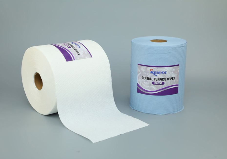White Jumbo Perforated Roll Nonwoven Industrial Medium-duty General Cleaning Wipers