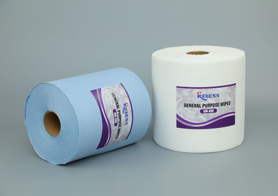 White Jumbo Perforated Roll Nonwoven Industrial Medium-duty General Cleaning Wipers