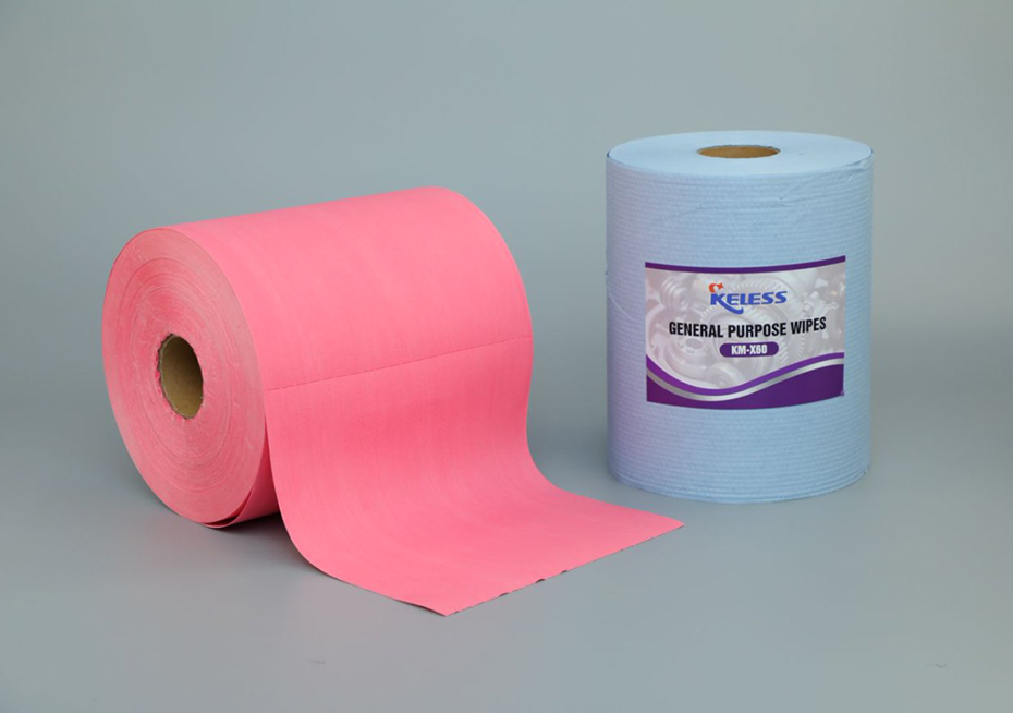 X80 Red Perforated Jumbo Roll heavy-duty oil absorbent industrial cleaning towels