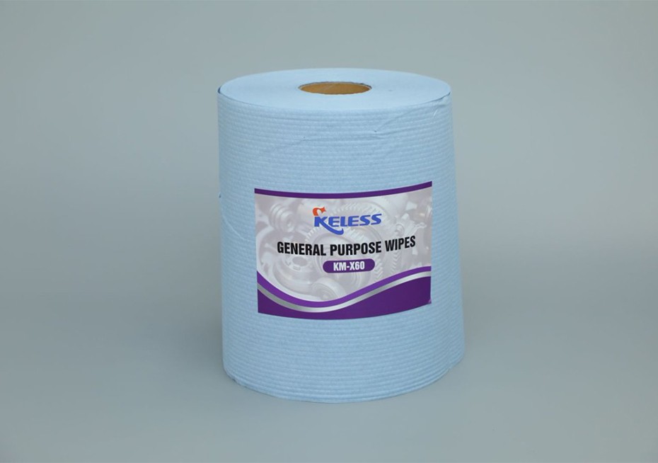 K-X70 BLUE Jumbo Perforated Roll Lint Free Spunlace Nonwoven Cleaning Wipes