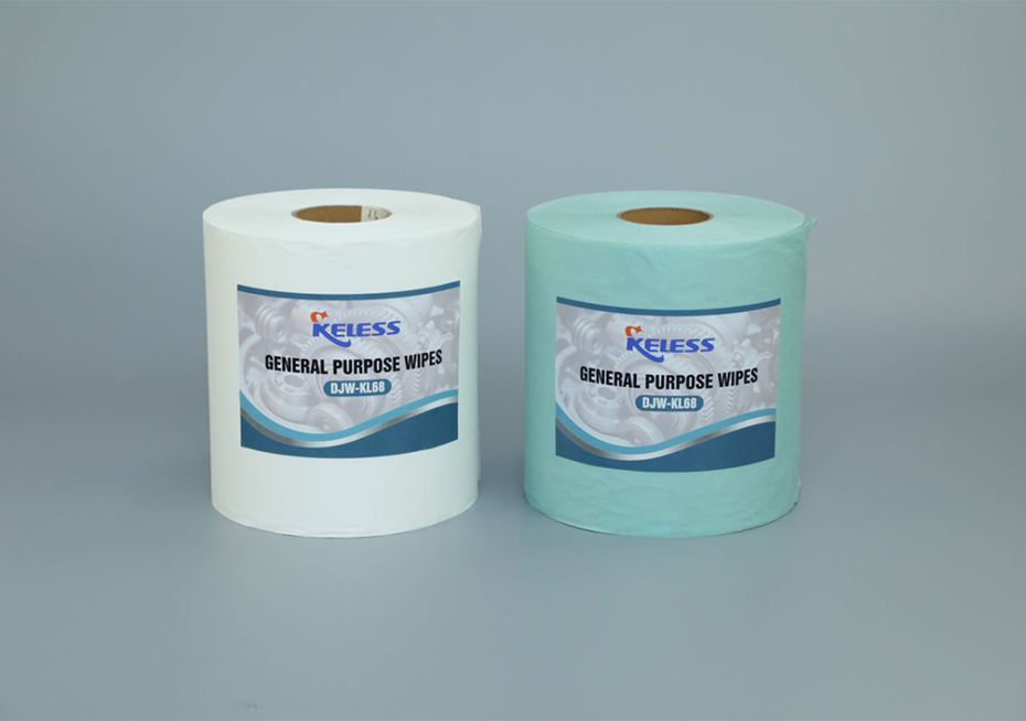 Green Jumbo Perforated Roll Nonwoven Fabric Industrial Dust-free Maintenance Clean Wipes