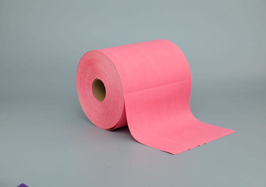X80 Red Perforated Jumbo Roll heavy-duty oil absorbent industrial cleaning towels