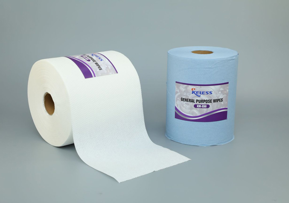 White Jumbo Perforated Roll Nonwoven Industrial Me...
