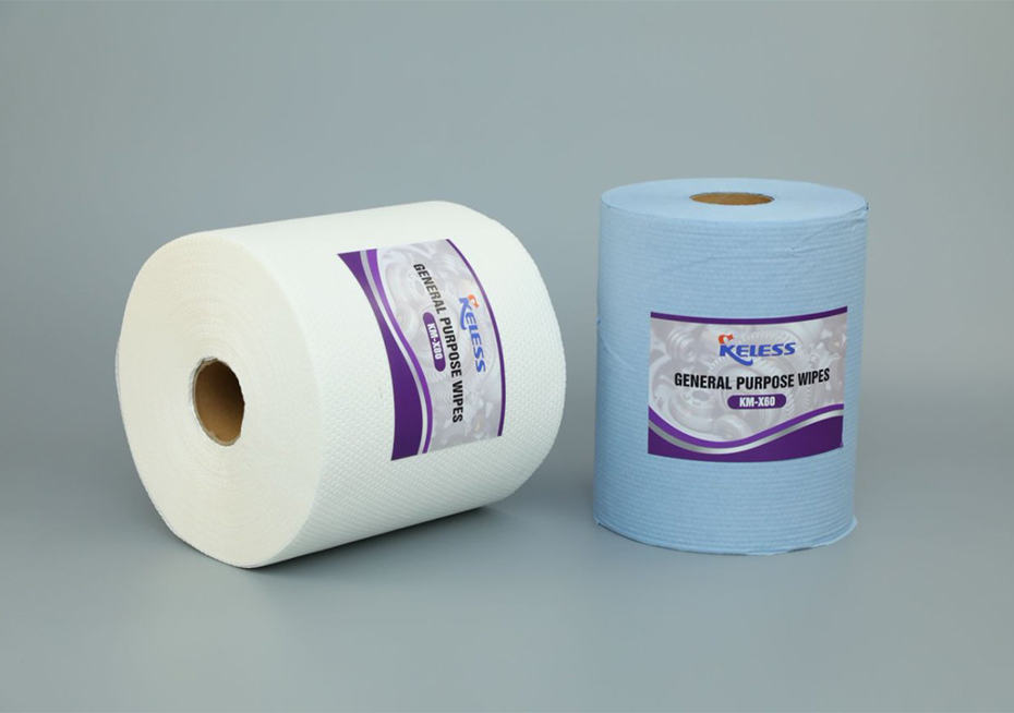 K-X70 BLUE Jumbo Perforated Roll Lint Free Spunlace Nonwoven Cleaning Wipes