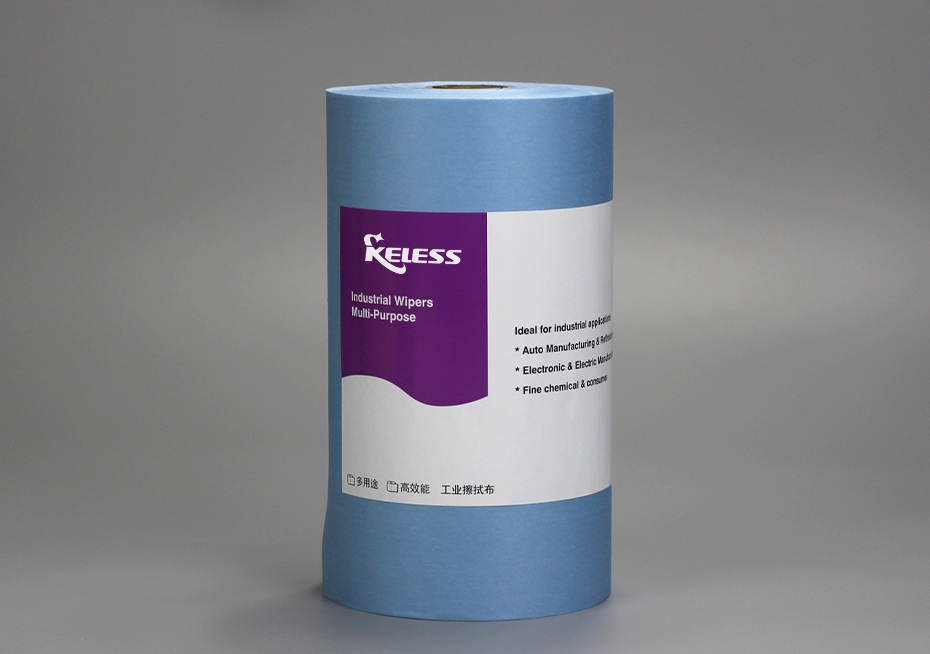 K-X70 BLUE Jumbo Perforated Roll Lint Free Spunlace Nonwoven Cleaning Wipes