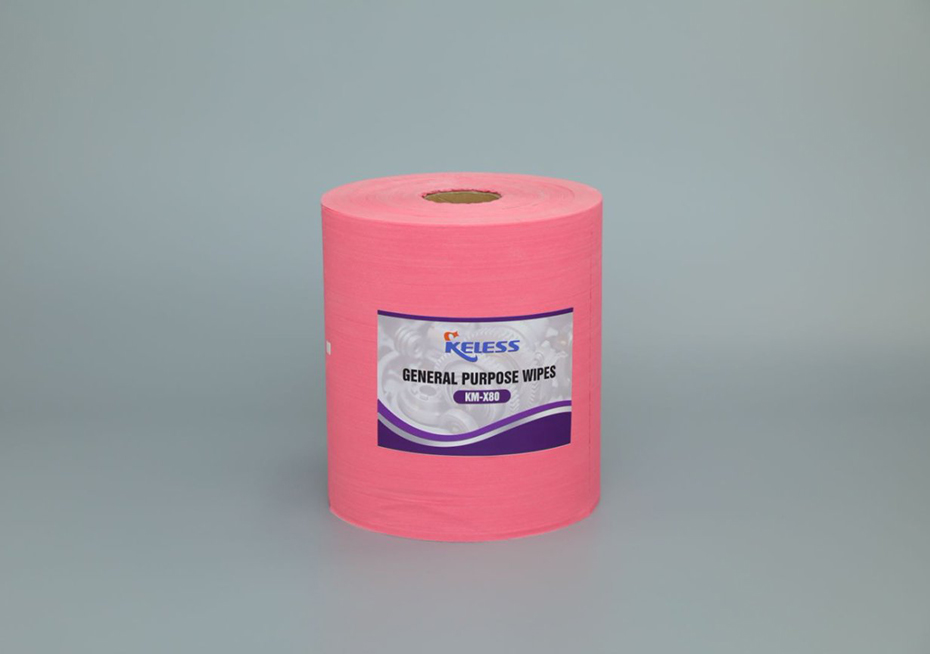 X80 Red Perforated Jumbo Roll heavy-duty oil absorbent industrial cleaning towels