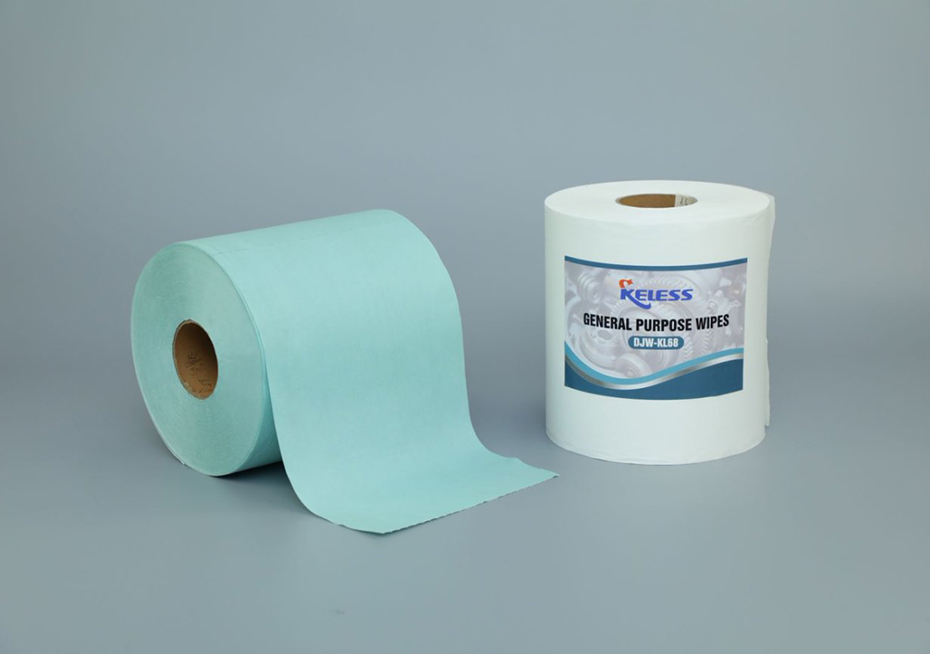 Green Jumbo Perforated Roll Nonwoven Fabric Industrial Dust-free Maintenance Clean Wipes