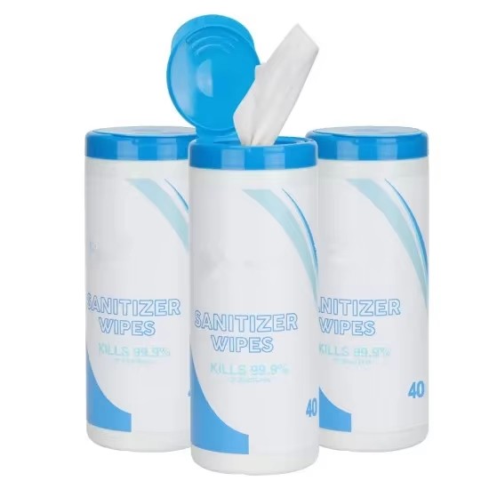 Household 40/50/60pcs Bathroom Kitchen Mirror Cleaning Non Woven Wet Wipes Canister Packing Multi Functional Cleansing Wipes