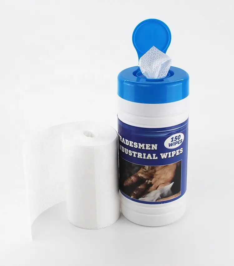 Industry Hand and Surface Heavy Duty Cleaning Industrial Wet Wipes Wet Wipes Barrel Mounted Cleaning Wet Wipes Big Wipes