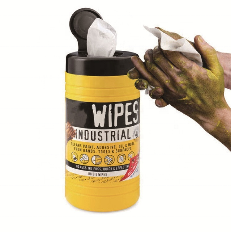 OEM Heavy Duty Cleaning Wipes Industrial Strength Degreasing Hand and Surface Wipes for Mechanic Garage Workshop