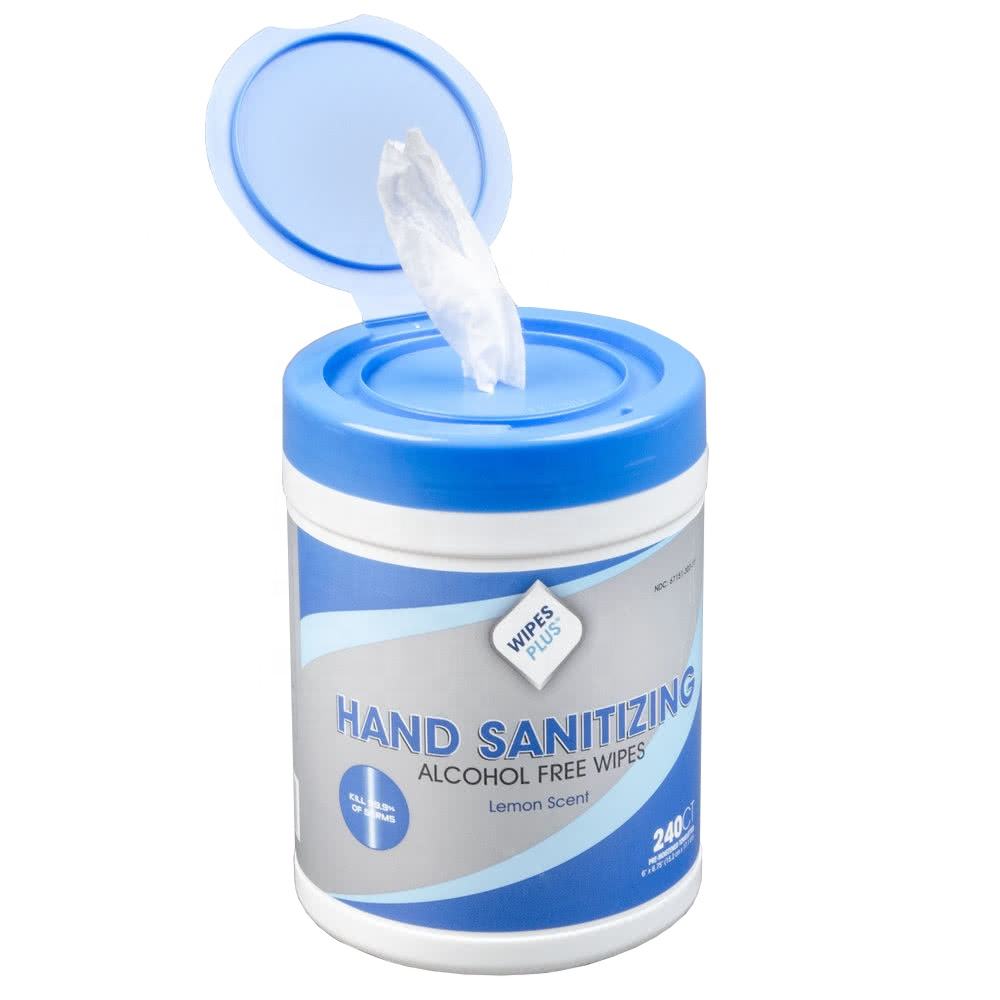 OEM Disinfecting Gym Wipes Plastic Canister Wet Hand Wipes Multi Surface Universal Nonwoven Wet Wipes Barrel