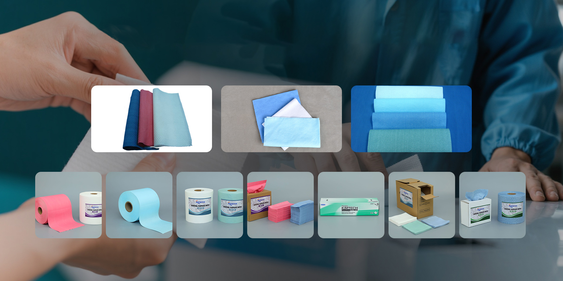 KELESS industrial nonwoven wiping products showcase