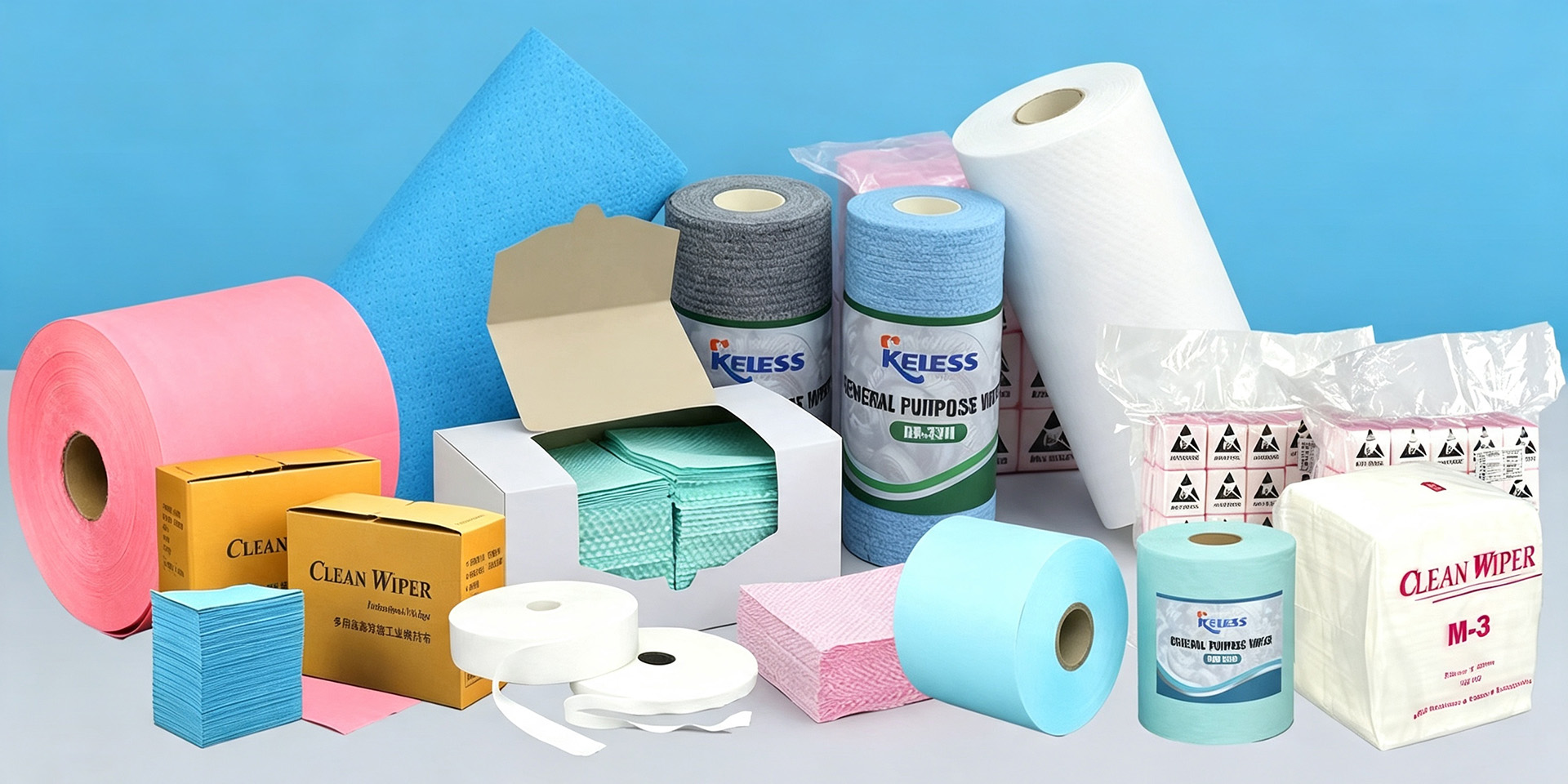 KELESS cleaning wipes and industrial wipe product range