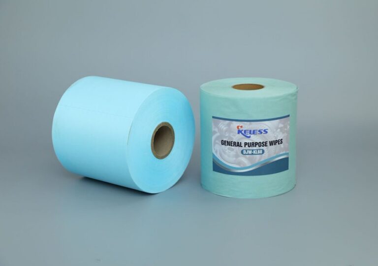 Paños de limpieza pesados industriales multiusos no tejidos de rollo perforado Jumbo azul
