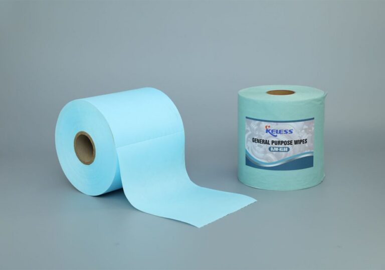Paños de limpieza pesados industriales multiusos no tejidos de rollo perforado Jumbo azul