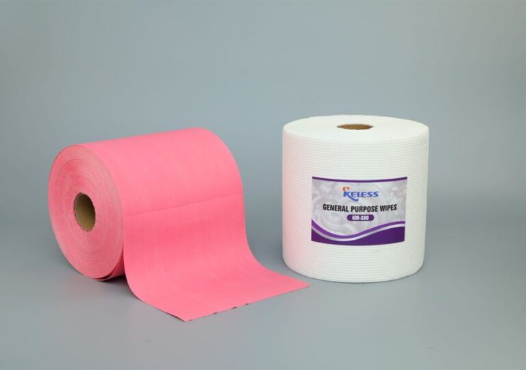 Blanco M-60 Blanco Jumbo Perforado Roll Lint Free Spunlace no tejido toallitas de limpieza