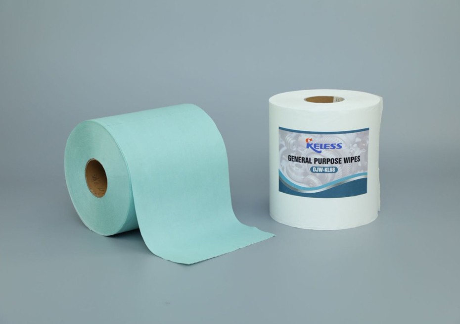 Tela no tejida de rollo perforado verde Jumbo Mantenimiento industrial sin polvo Toallas limpias